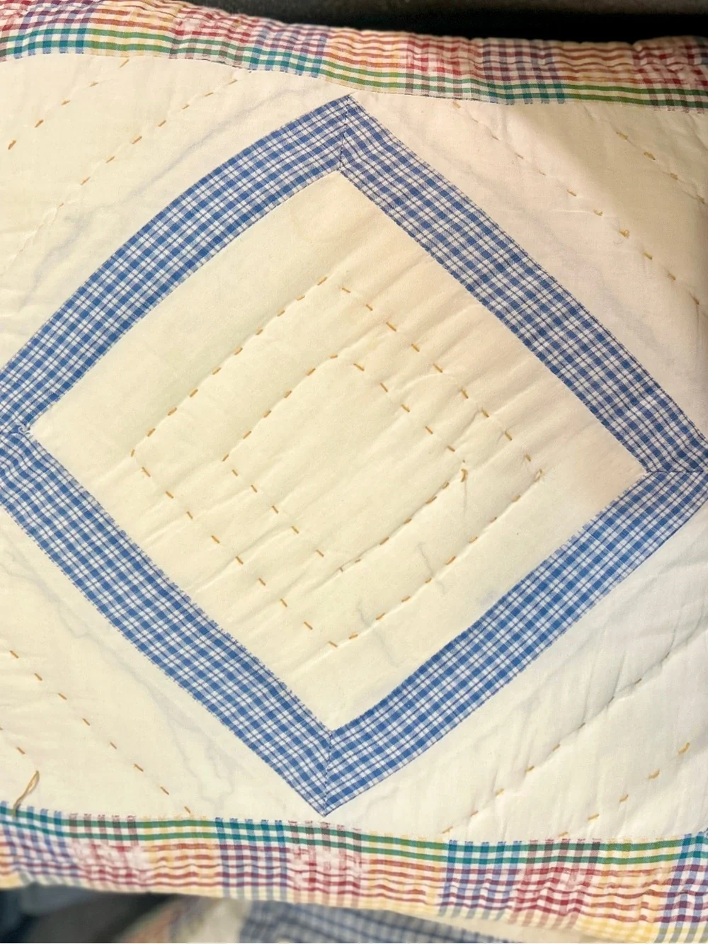 Pr Patchwork Quilted Pillows Country Style